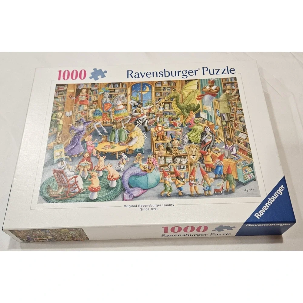 Ravensburger 1000 Piece Puzzle Fantasy Library Bookshelf Complete Preowned